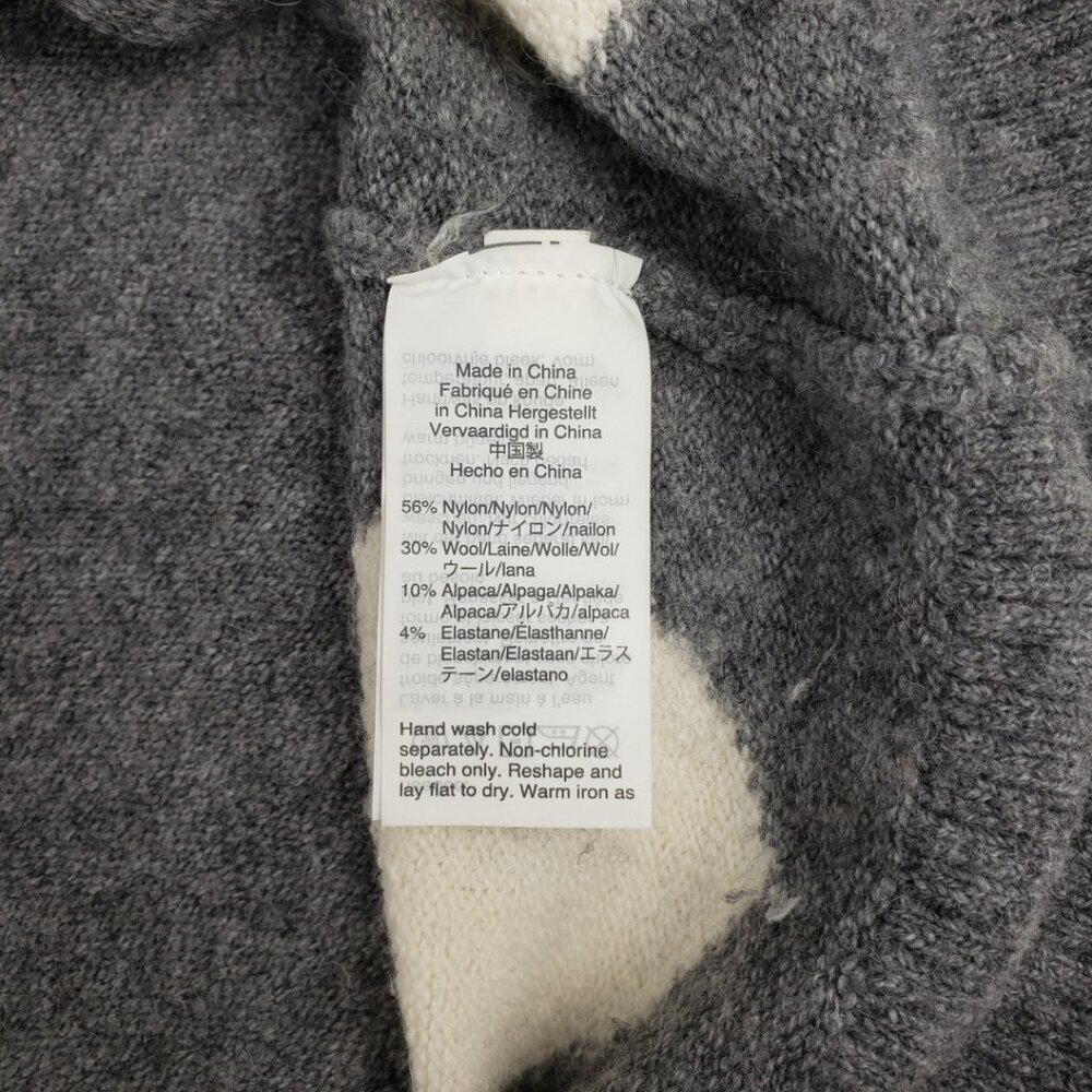 Madewell XXS Alpaca Blend Sweater Heather Gray White Hearts Top Wool Womens - Picture 11 of 13